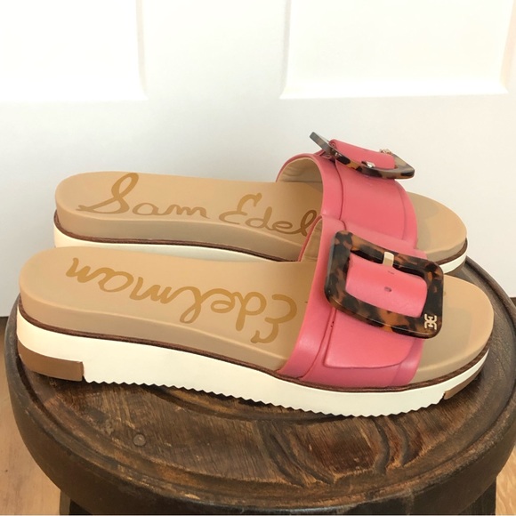 NWOT Sam Edelman pink Women's Ariane Slide Sandals Sz 7 - Picture 2 of 12